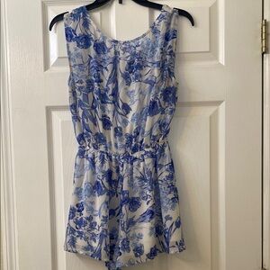 Blue Floral Romper